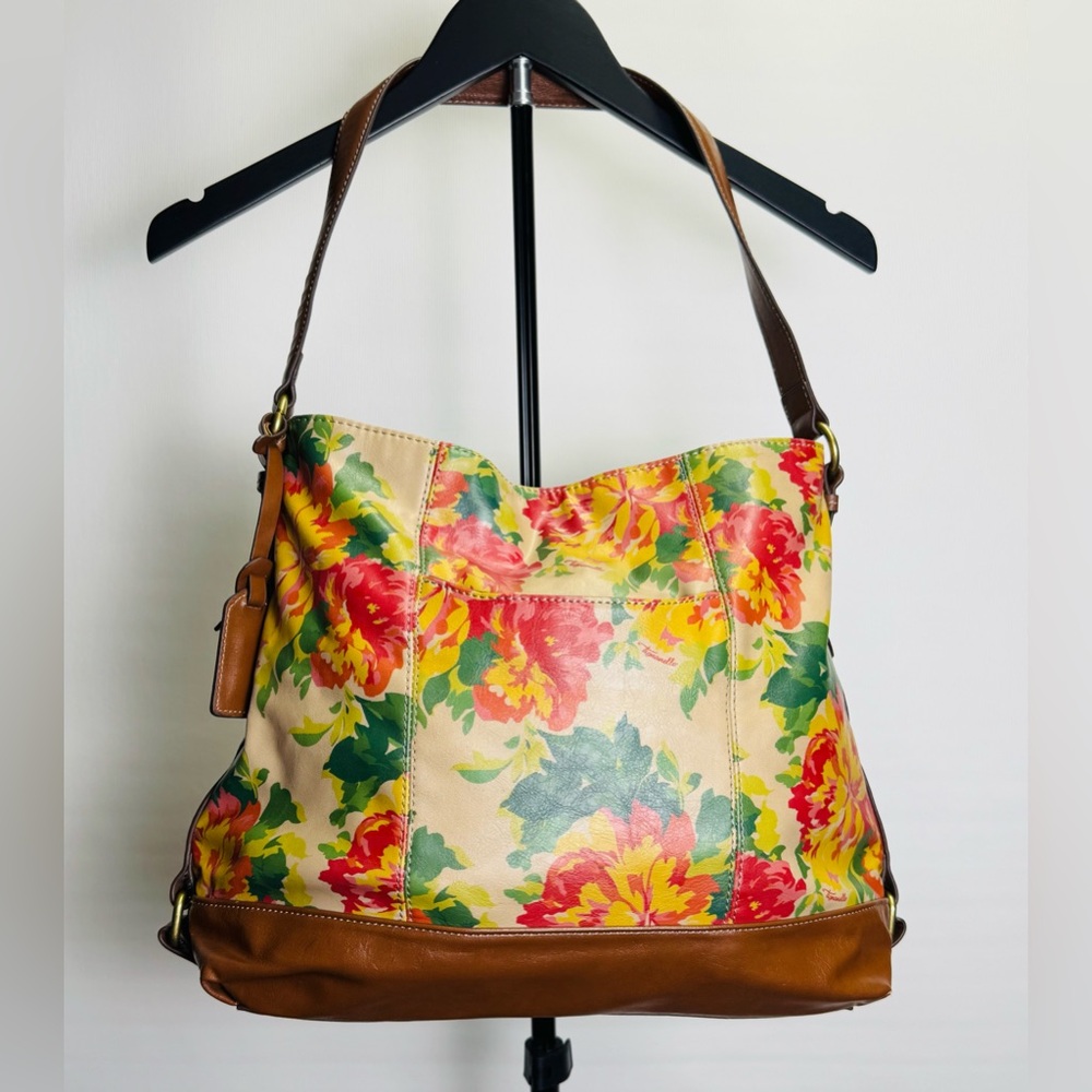 Tignanello Shoulder or Satchel Purse Bag Floral Tropical Purse